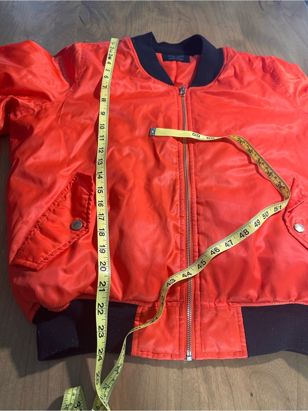 Red Fox Orange Bomber Jacket Women’s Large Zip Front GUC - Picture 7 of 8